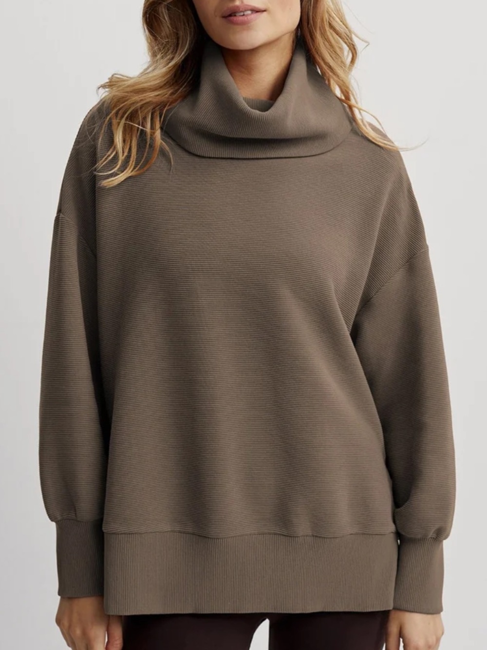 Varley Stone Olive Milton Funnel -Neck Sweatshirt